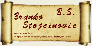 Branko Stojčinović vizit kartica